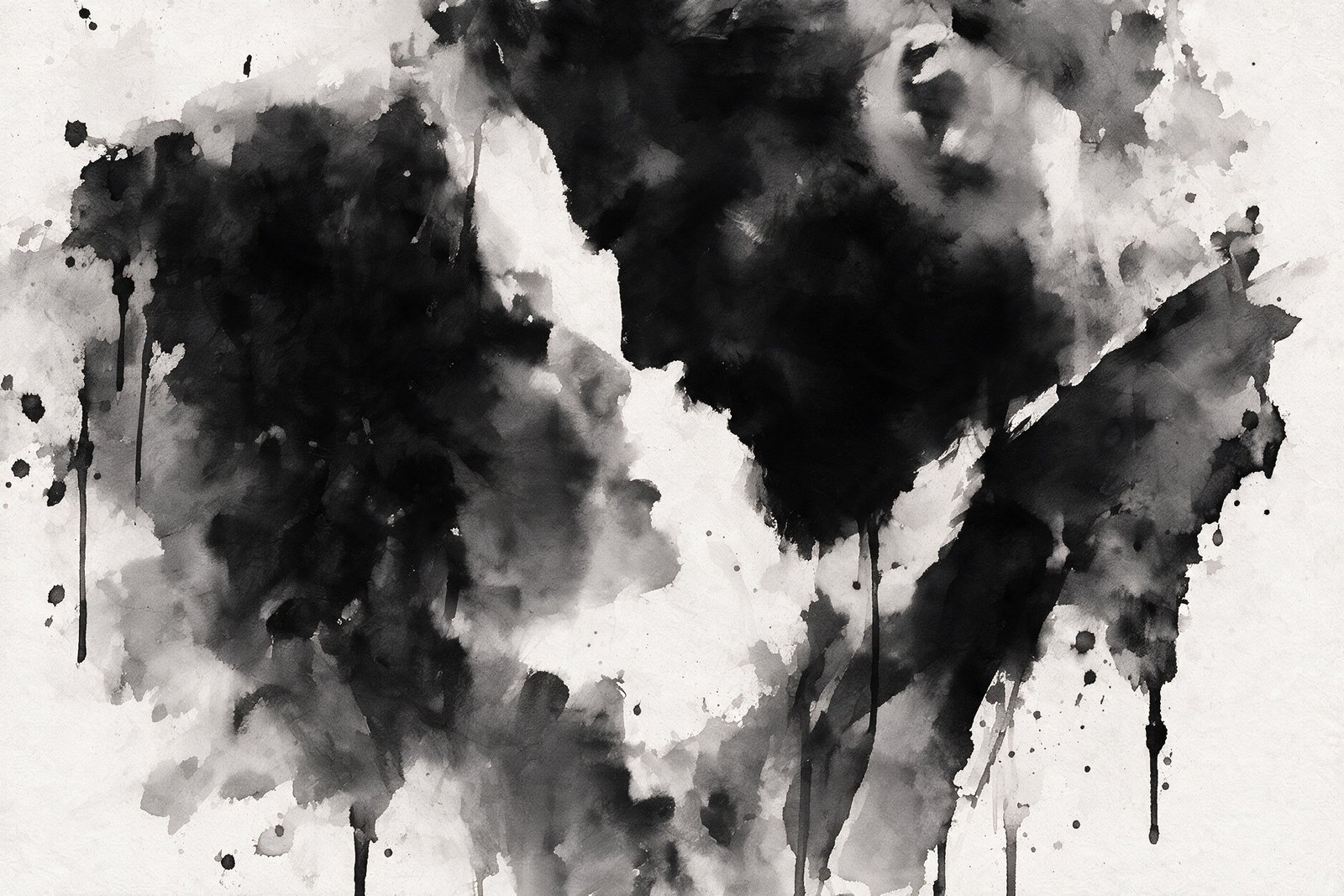 Loose black watercolor silhouettes of Noct and Reyne facing one another